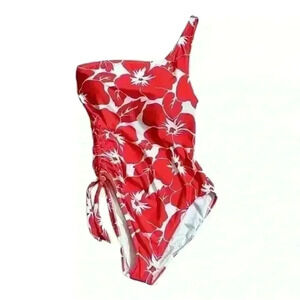 Vince Camuto NWT Tangerine One Shoulder One Piece Swimsuit MSRP $108 Women Sz 10